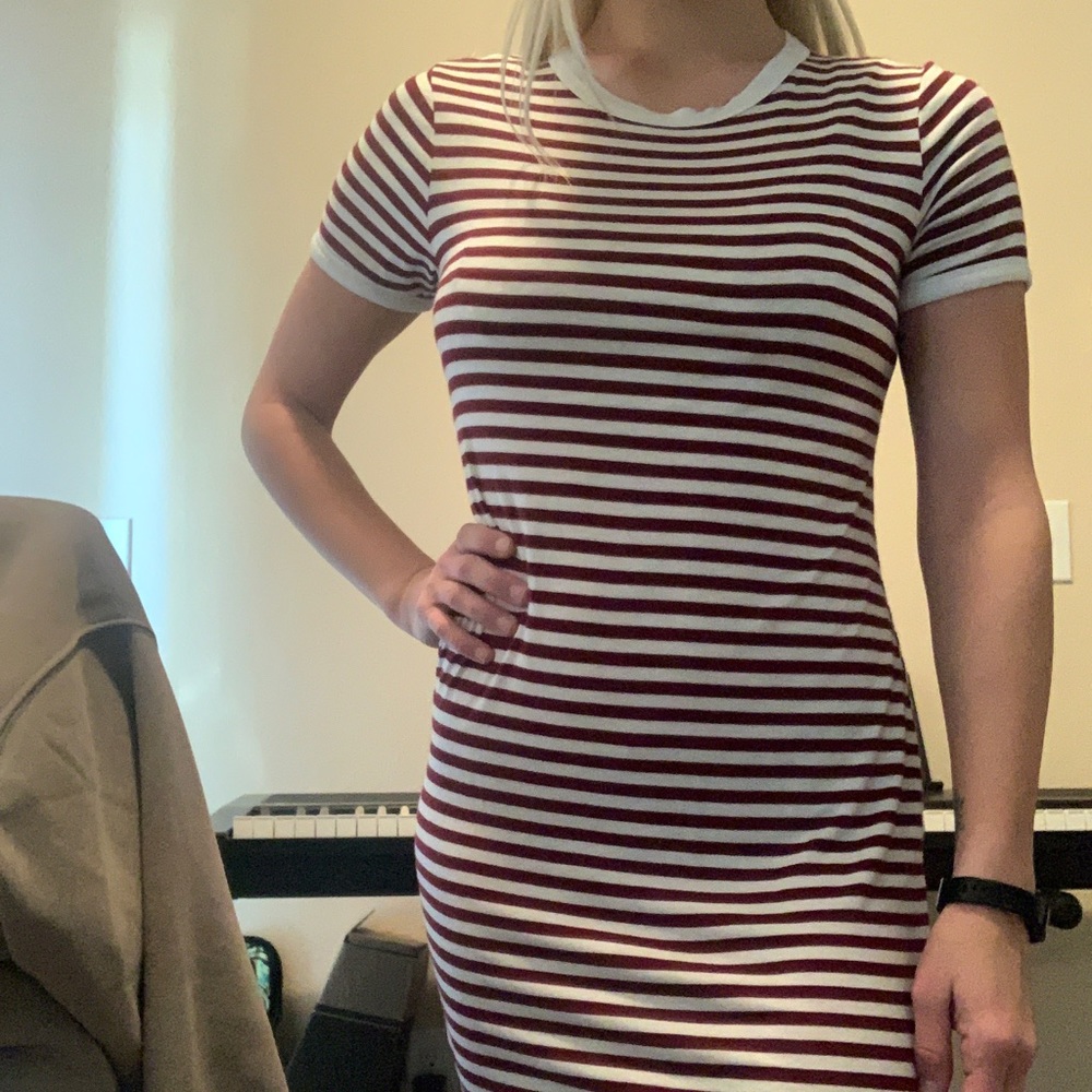 Stripped tee shirt dress
